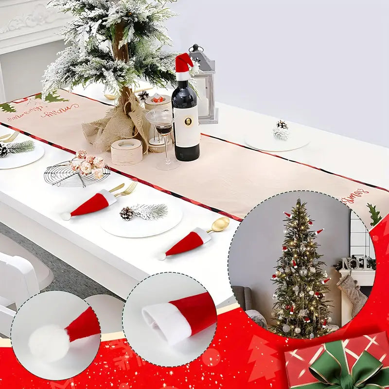 6pcs Santa Hat Stretch Christmas Chair Covers