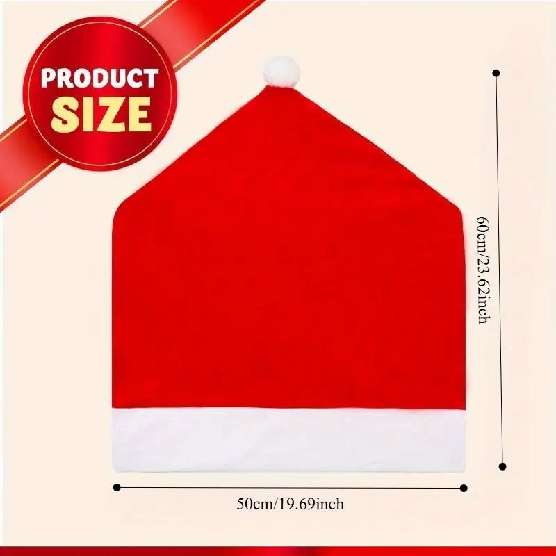 6pcs Santa Hat Stretch Christmas Chair Covers