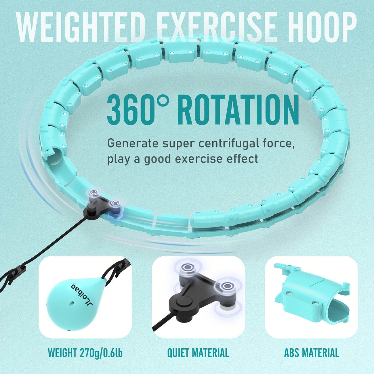 46-inch Pilates Exercise Ring with Detachable Links & Ball