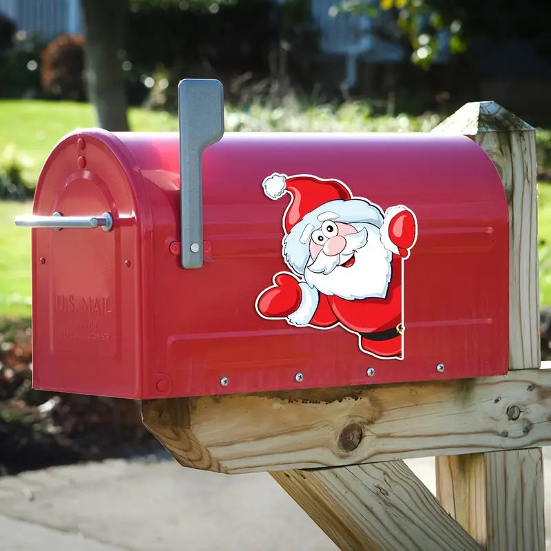 Christmas Fridge Magnet Sticker Set – Santa, Snowman & Reindeer