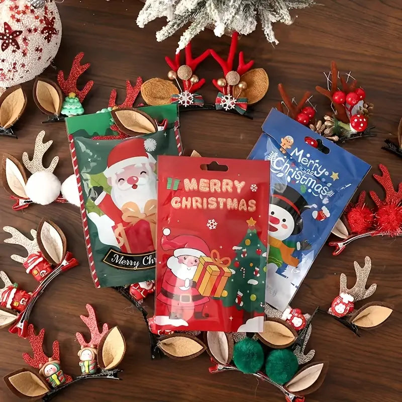 10pcs Reindeer Antler Hair Clip Set – Random Styles