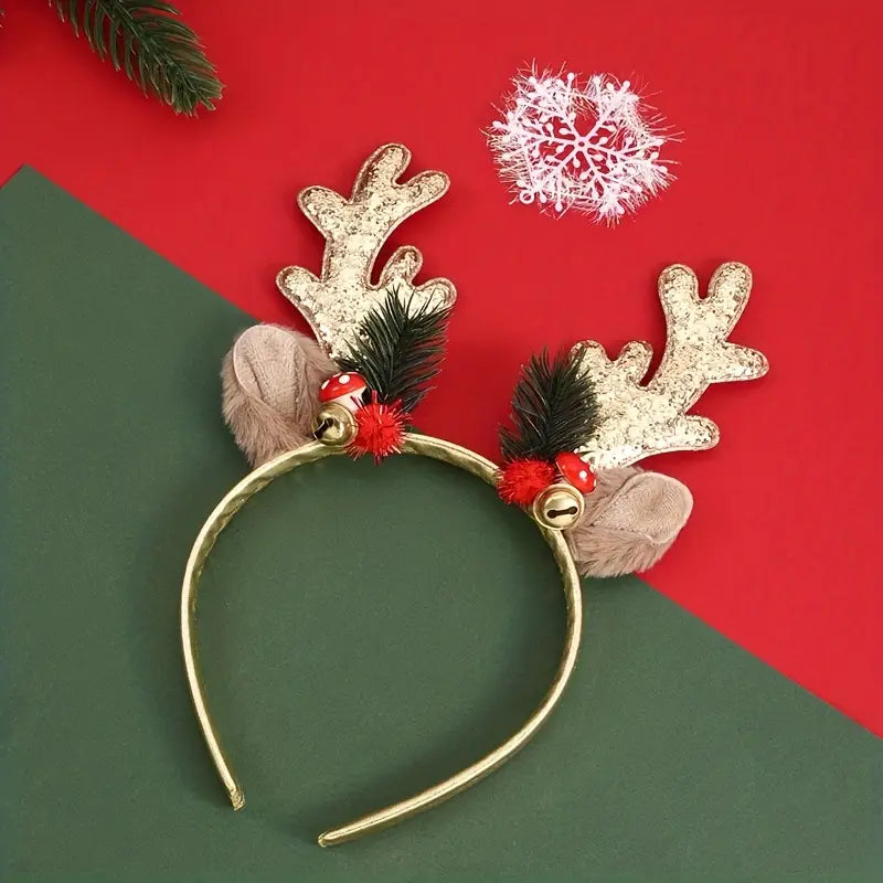 Christmas Glitter Antler Headband – Plush Decor Design