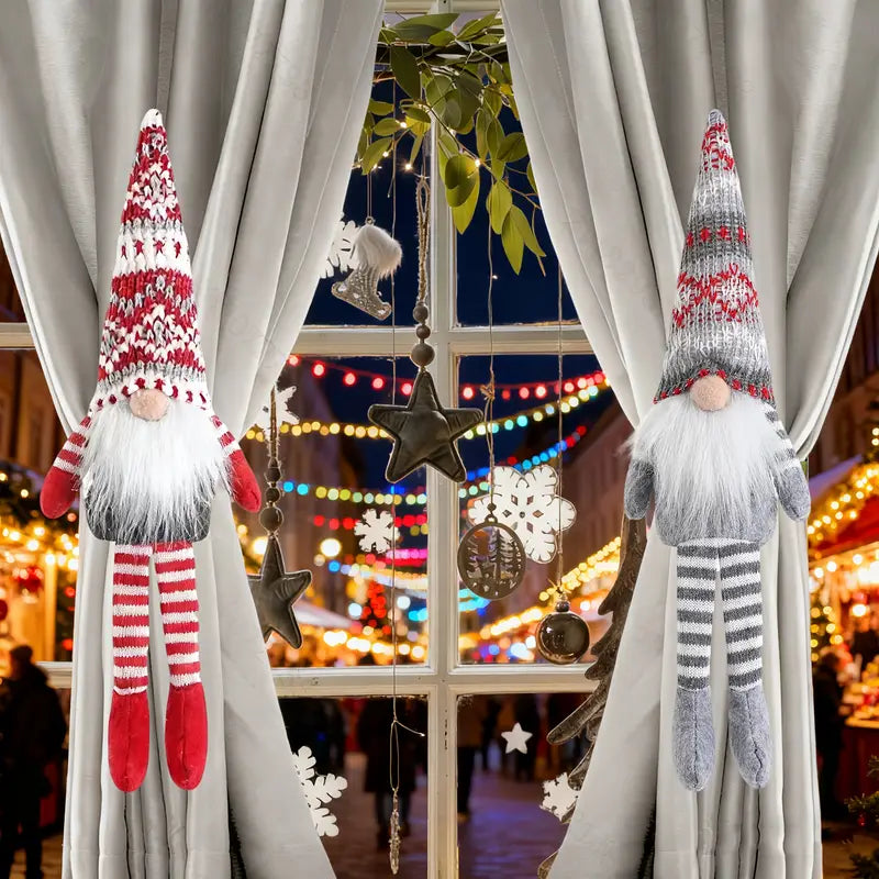 2pcs Faceless Santa Claus Curtain Tieback Clips