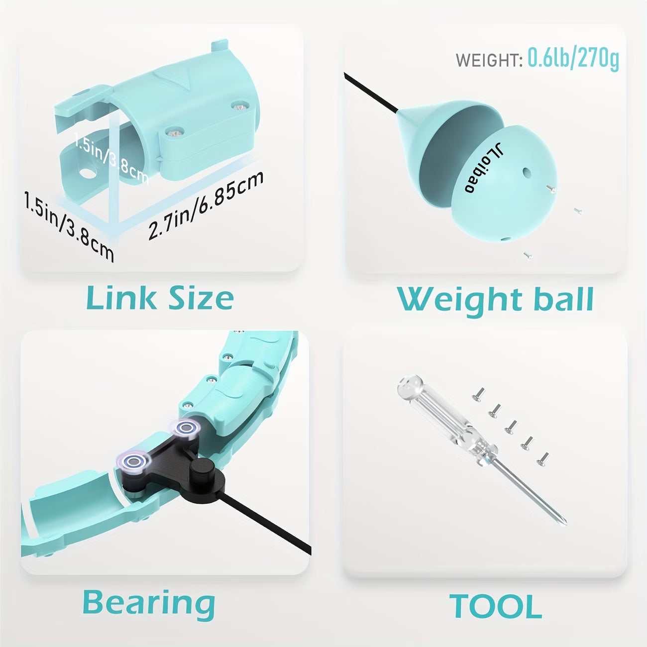 46-inch Pilates Exercise Ring with Detachable Links & Ball