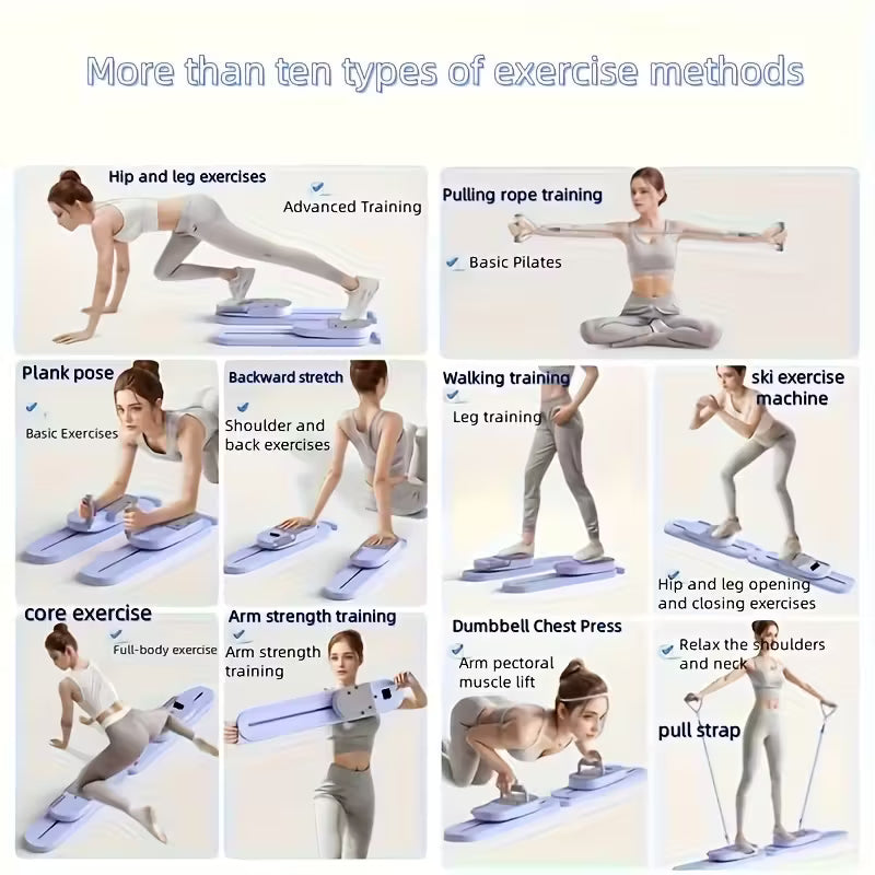 10-in-1 Multi-Functional Ski Machine & Pilates Board