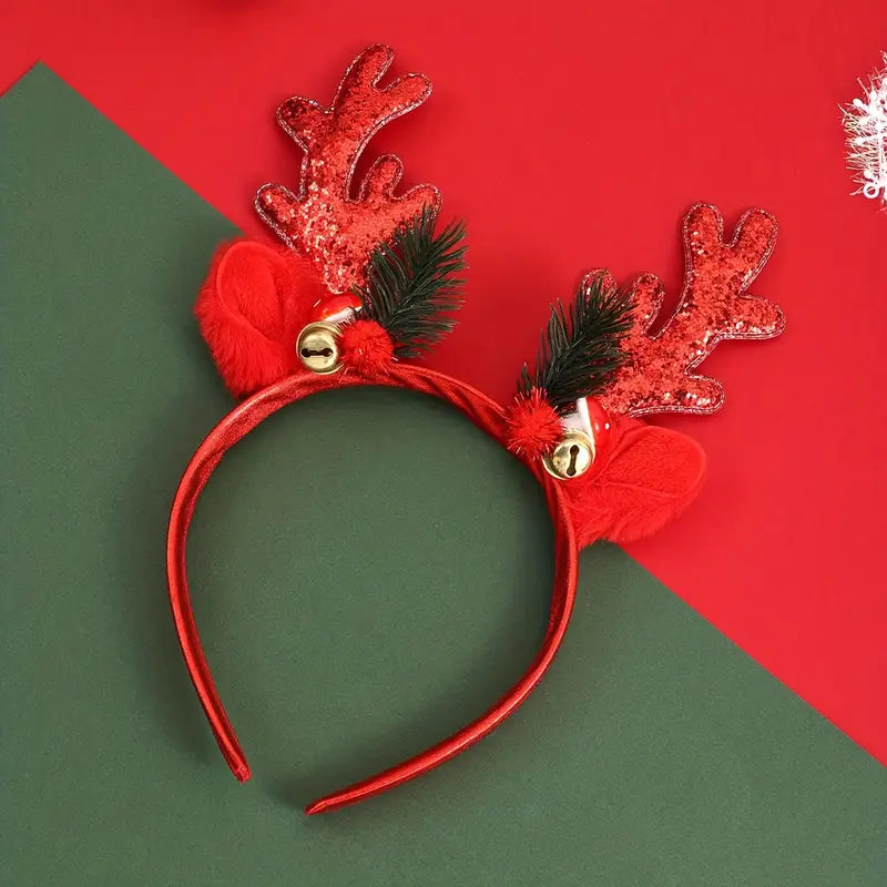 Christmas Glitter Antler Headband – Plush Decor Design