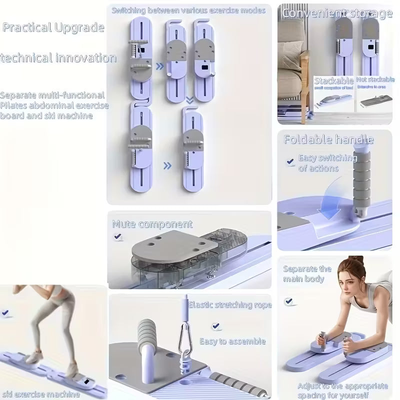 10-in-1 Multi-Functional Ski Machine & Pilates Board