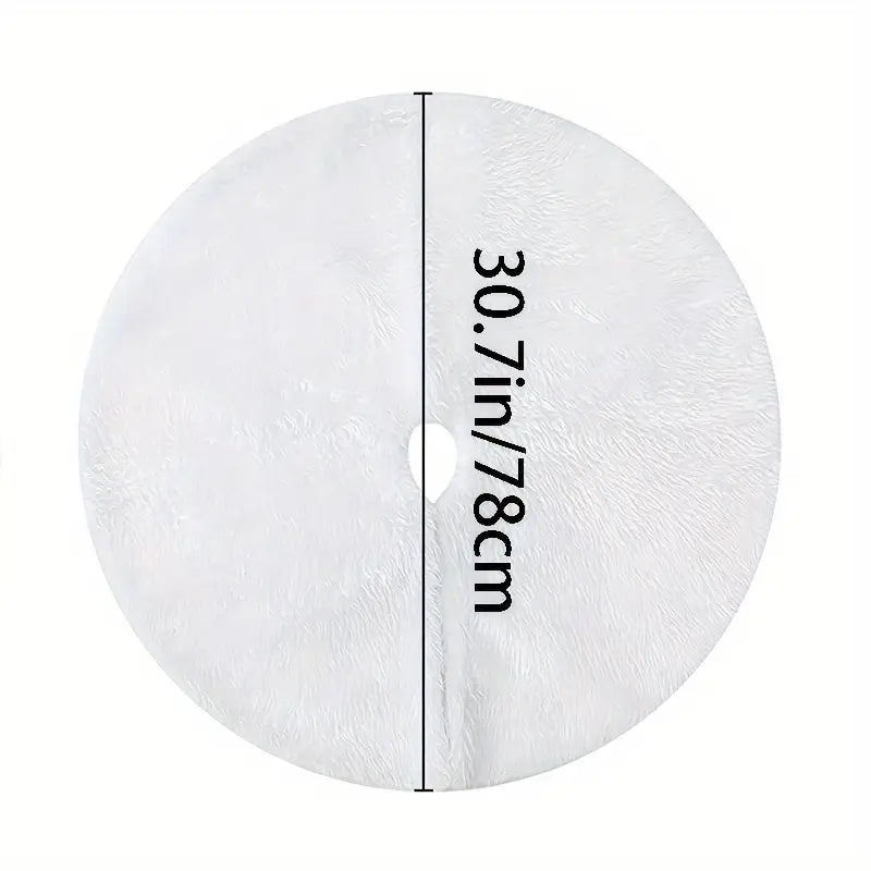 White Plush Christmas Tree Skirt – 77.98cm