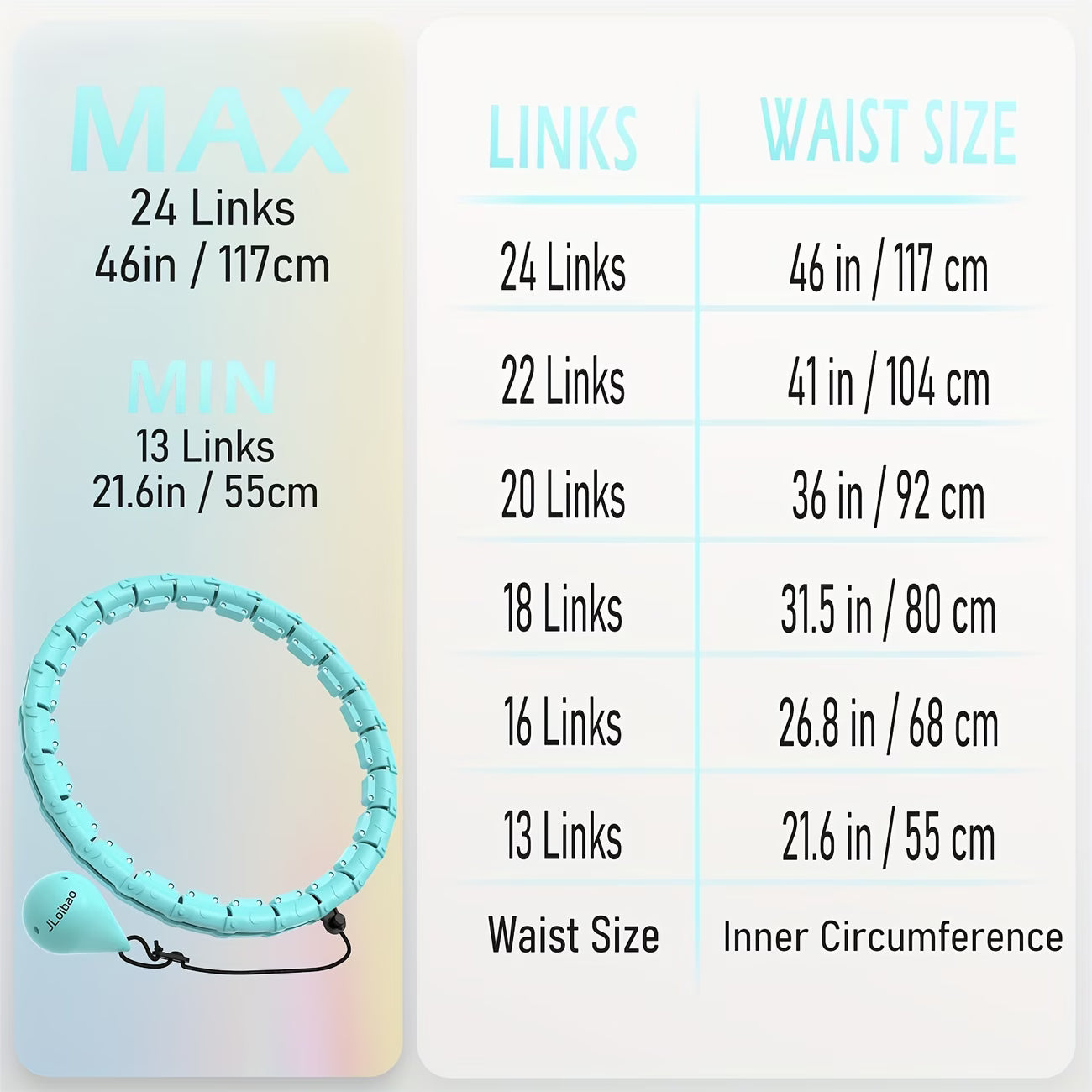 46-inch Pilates Exercise Ring with Detachable Links & Ball