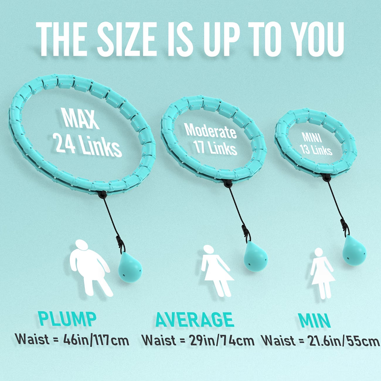 46-inch Pilates Exercise Ring with Detachable Links & Ball