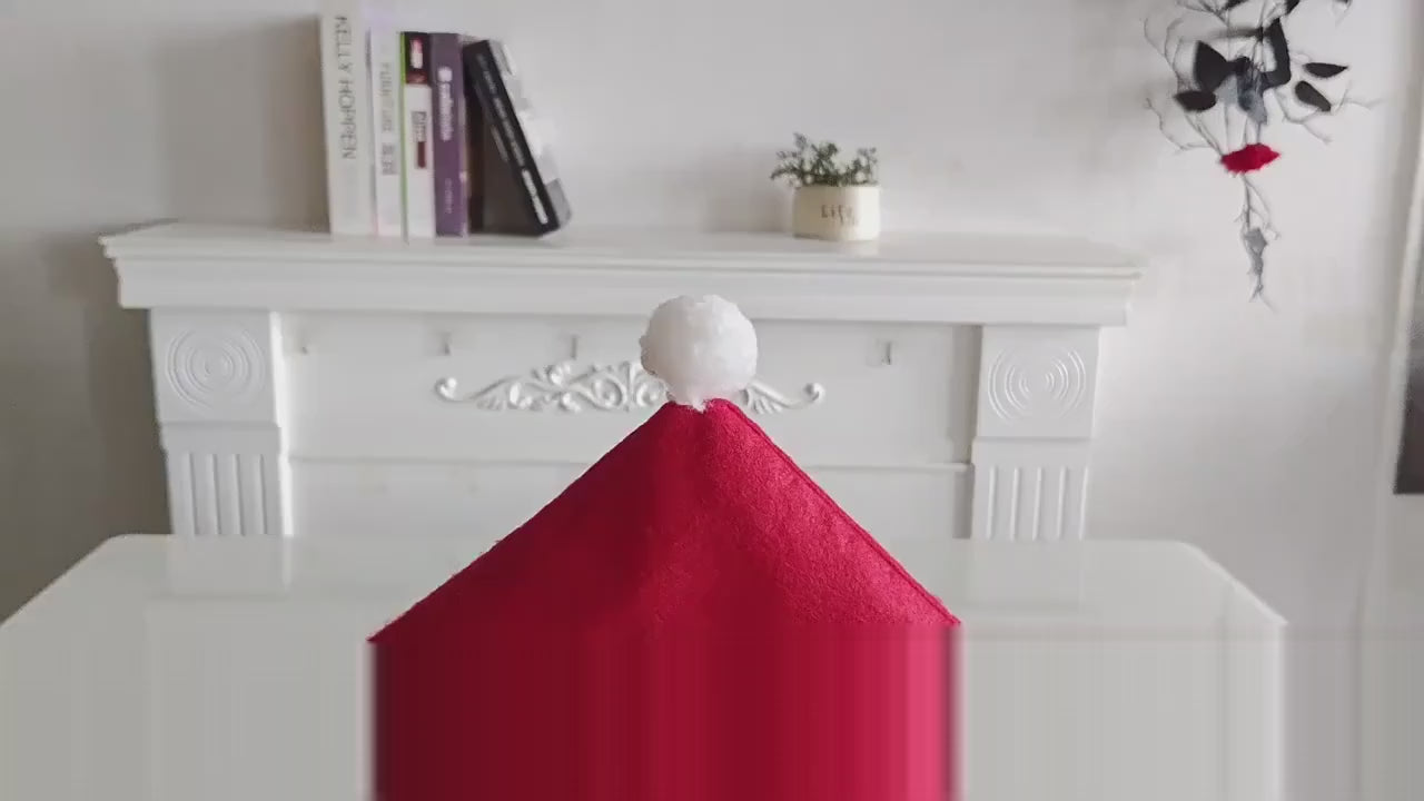 6pcs Santa Hat Stretch Christmas Chair Covers